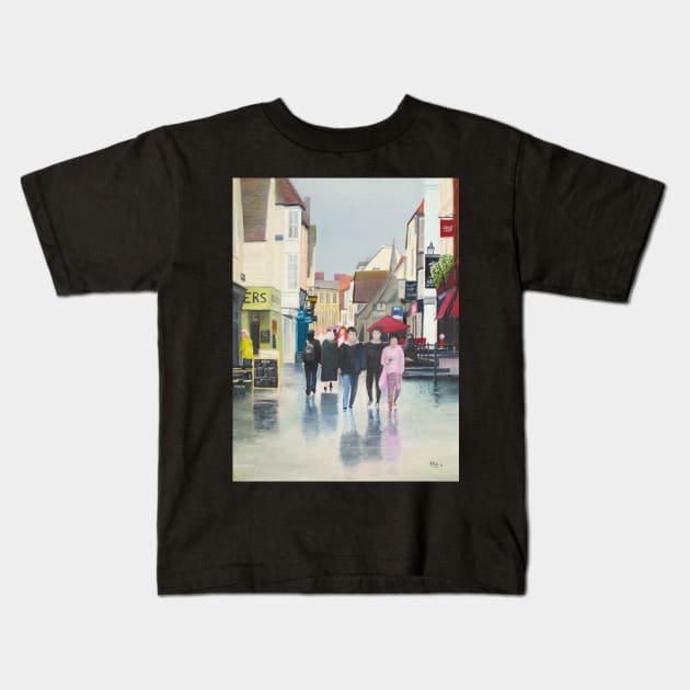 Rainy Day In Salisbury Kids T-Shirt by richardpaul